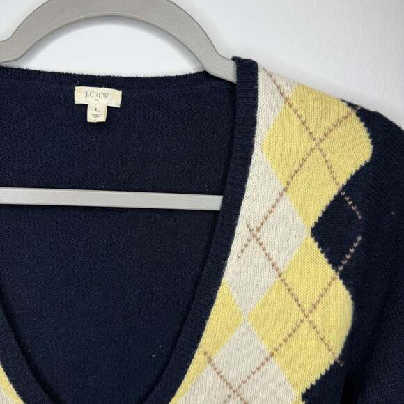 Arygyle Lambswool Sweater Y2K Preppy Womens size Large Prep Academia Vintage - Picture 4 of 10